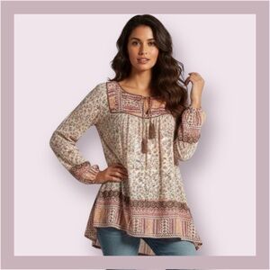 Free People Dream Lovers Floral Boho Tunic Top Size S